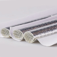 Tubo de Protección de Cables Autoadhesivo de Fibra de Vidrio y Lámina de Aluminio, Resistente al Calor, para Arnés de Cables