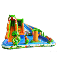 Château gonflable d'intérieur à thème dinosaure, petit château gonflable avec toboggan et piscine, château gonflable d'intérieur et d'extérieur