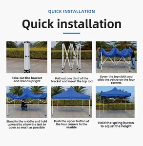 Bán buôn màu xanh trắng đen 3x3m hình lục giác bật lên không thấm nước có thể gập lại ngoài trời 10 * 10ft Lều tán thương mại cho thấy các bên hông - Product Image 5