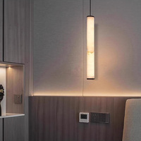 Lustre linéaire LED de luxe en albâtre pour îlot de cuisine, table à café et salle à manger, suspension en marbre