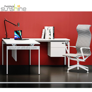 <span class=keywords><strong>Bureau</strong></span> de direction ergonomique convertible en forme de L avec armoire suspendue et garantie de 5 ans pour la planche en bois - Product Image 3