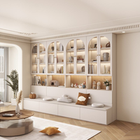 Anpassbares Modernes Massivholz 5-Fächer Großes Display-Regal Bücherregal für Villa Wohnzimmer Schlafzimmer Wohnmöbel
