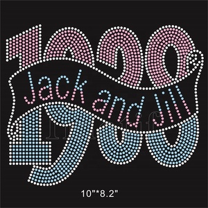 1938 con Logo in cristallo Bling Design <span class=keywords><strong>Jack</strong></span> <span class=keywords><strong>Jill</strong></span> of America Hotfix ferro Patch strass motivo di trasferimento per i vestiti - Product Image 6