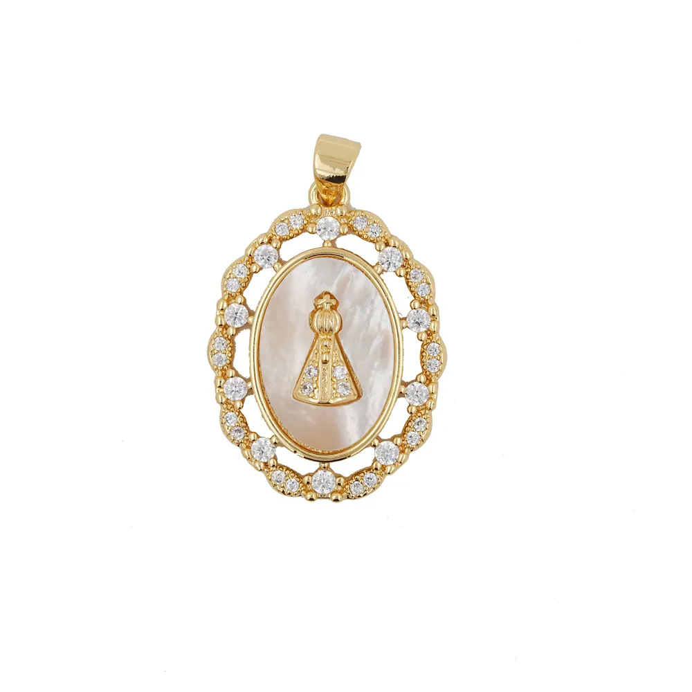religion white shell pearl pendants mother pearl faith virgin mary necklace charms
