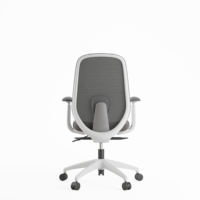 Silla de Oficina Ejecutiva Moderna KOHO, Blanca, Ergonómica, con Respaldo Medio de Malla, Altura Ajustable, para Oficina en Casa