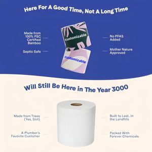 Eco Friendly White Bamboo Pulp <strong>Toilet</strong> Paper <strong>Roll</strong> 3 Ply Soft Biodegradable Bathroom Tissue OEM Factory Supply - Product Image 2
