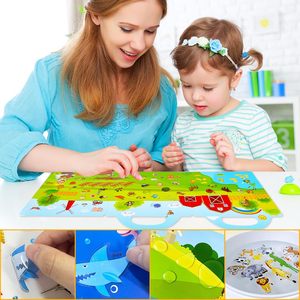 Libros de pegatinas interactivos, reutilizables e impermeables para niños, juguete de viaje perfecto para niños y niñas, para padres y niños pequeños - Product Image 1