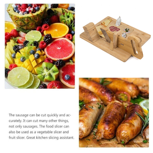 Accessoires Cuisine Bois Saucisse <span class=keywords><strong>Guillotine</strong></span> Bois Bambou Bois Saucisse Trancheuse - Product Image 5