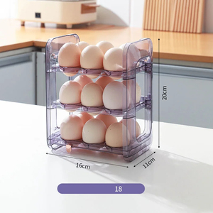 Porta-uova da cucina per animali domestici Organizer vassoio scatola di conservazione per uova <span class=keywords><strong>frigorifero</strong></span> cassetto tagliente - Product Image 2