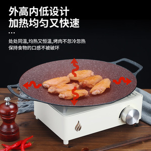 Korean Bbq Grill Pan Oval Multi Layer Bottom Iron Plate For Outdoor Camping And Household Use - Product Image 4