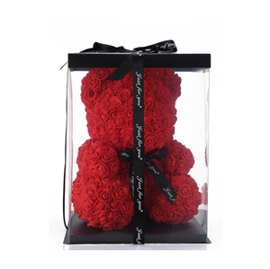 2024 Idea de regalo lujosa hecha a mano 40 cm espuma PE oso de peluche oso rosa con caja de regalo - Product Image 6