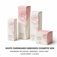 Boîte cosmétique personnalisée en carton blanc gaufré pour crème et sérum, faible MOQ, impression numérique couleur intégrale, pliable, pour marques
