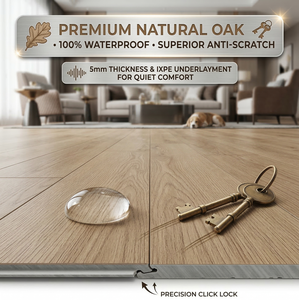 Sous-couche de luxe en IXPE 5 mm, grain de bois, chêne naturel, imperméable, anti-rayures, revêtement de <span class=keywords><strong>sol</strong></span> SPC, résidentiel, appartement, maison, intérieur - Product Image 1