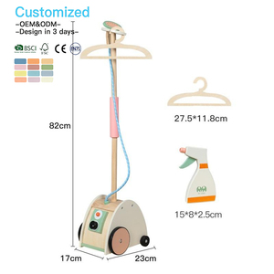 EDULAND OEM ODM <span class=keywords><strong>Maison</strong></span> de jeu en bois Montessori pour enfants, <span class=keywords><strong>machine</strong></span> à repasser suspendue de simulation, jouets éducatifs de jeu d'imitation, cadeaux pour enfants - Product Image 3