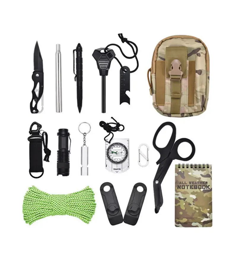 New Arrival Camping Outdoor Camping Supplies Travel Survival Kit Anti-emergency Tool Combination Set