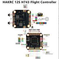HAKRC 12S 42123 80A Stack H743 Contrôleur de vol programmable pour Betaflight/INAV/ArduPilot pour avion de course FPV RC