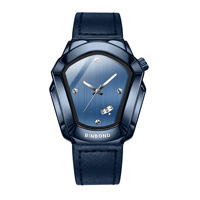 Montre à quartz pour homme BINBOND tendance à succès, originale Cyber Edge, bracelet en cuir élégant, montre-bracelet étanche 30 m, Relojes pour homme