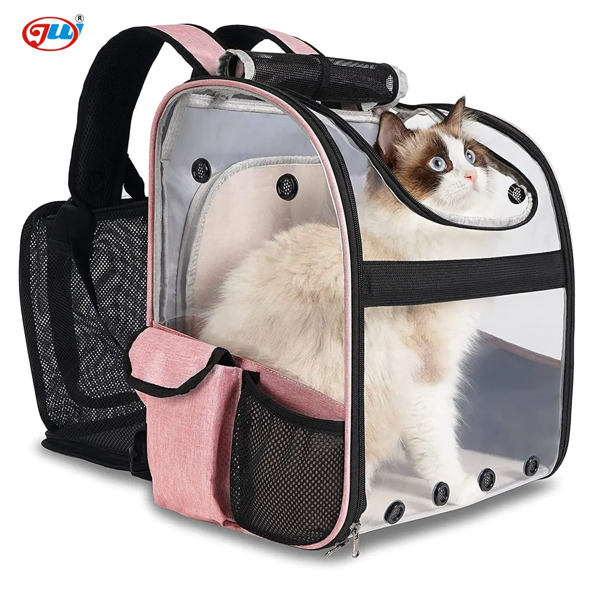 Cat Backpack Carrier, Expandable Pet Carrier Backpack for Cats and Small Dogs, Pet Travel Carrier Dog Hiking Back Pack Opp Bag