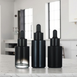 Luxury <b>Empty</b> Cosmetic 50ml Round Matte Frosted Face Serum Bottle 30ml 50ml 100ml Essential Oil Glass Dropper Bottle With Box - Product Image 5