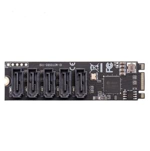 M.2 (Pcie <span class=keywords><strong>3</strong></span>.0) Naar 5 Poorten Sata Iii 6G Ssd Adapter Met Sataiii Kabel Ondersteuning Uefi - Product Image 3