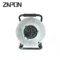 Enrouleur de câble électrique en acier IP44 25/30/40/50M France NF avec 4 prises 16A et câble H07RN-F 3*1.5/2.5MM
