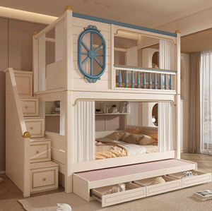 Lit superposé moderne tout en <span class=keywords><strong>bois</strong></span> massif pour enfants, garçons <span class=keywords><strong>et</strong></span> filles, économique, avec couchette escamotable haut-bas, pour <span class=keywords><strong>chambre</strong></span> à coucher <span class=keywords><strong>et</strong></span> école - Product Image 4