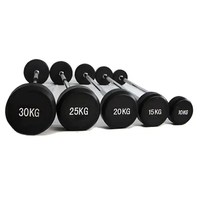 Barre d'haltères droite en acier avec revêtement en caoutchouc, poids 10-50kg/20kg, durable et universelle pour la musculation, la gym à domicile et le fitness