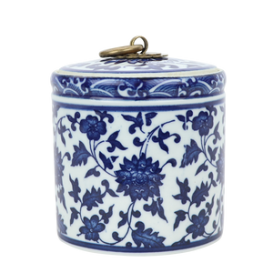 <span class=keywords><strong>Vase</strong></span> de table en céramique de style chinois traditionnel ZHUODI, bleu et blanc, antique, avec couvercle, origine Zhejiang - Product Image 2