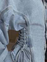 Chemises en jean pour femmes American 2026, nouvelle collection printemps, style rétro, coupe décontractée, en pur coton délavé, délavage moyen, épaules tombantes