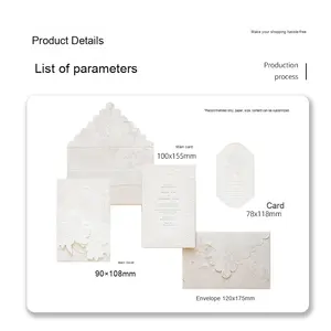 Individuelle Handgefertigte Luxuriöse Grußkarte mit Goldfolienprägung, Geprägter Textur, Stilvollem Gestrichenem Papier und Buchdruck für Hochzeitseinladungen - Product Image 4