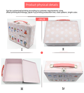 Tùy Chỉnh In Hình Chữ Nhật Kim Loại Trang Điểm Trường Hợp Hộp Thiếc Trẻ Em An Toàn Lưu Trữ Di Động Cho Công Chúa Theo Chủ Đề Nhà Máy Giá Sô Cô La Quà Tặng - Product Image 2