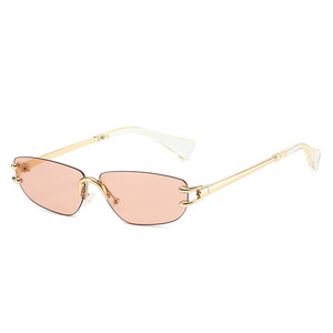 Rimless Cat Eye <b>Sunglasses</b> For Women UV400 Fashion Sun Protection Adult <b>Small</b> <b>Frame</b> Style - Product Image 1