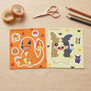 For DIY <b>Diamond</b> <b>Painting</b> Sticker Kit 2 Sheets Charmander Morpeko 5D Rhinestone Cubic Deco Self-adhesive Home Decoration Kids - Product Image 3