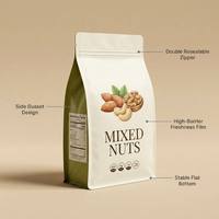 Sachet Doypack Ruiika à double fermeture éclair thermoscellable, étanche à l'humidité, de qualité alimentaire pour une sécurité accrue des noix et des snacks