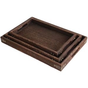New paulownia wood <b>tea</b> <b>tray</b>, creative retro wooden <b>tray</b>, charcoal-roasted paulownia fruit bread <b>tray</b> - Product Image 5