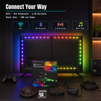 Rétroéclairage TV RGBIC moderne synchronisé WiFi BLE 2.4G Multi-Connexion pour téléviseurs de 55 à 65 pouces, éclairage d'ambiance basse consommation 18W
