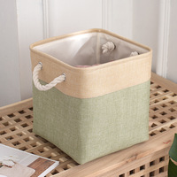 Panier à linge carré en tissu de lin, nouveau style, grande capacité, panier de rangement pour vêtements sales, organisateur de maison