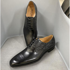 Zapatos de cuero con cordones de alta gama para uso informal, de negocios y formal, zapatos para bodas, tallas 38-47, zapatos de vestir y Oxford para hombre de oficina. - Product Image 3