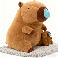 Peluches Capybara Brodées Mignonnes en Gros (20-50 cm) – Matière Douce, Soulagement du Stress, Doublure en Maille, Idéal pour Anniversaire Créatif