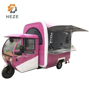 बिजली tricycle ट्राली खाद्य गाड़ी कॉफी आइस क्रीम खानपान ट्रेलर फास्ट फूड ट्रक बिक्री के लिए