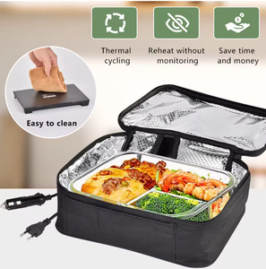 Sac à lunch chauffant portable 12v, boîte à nourriture portable pour réchauffer les repas, sac thermique avec adaptateur DC - Product Image 3