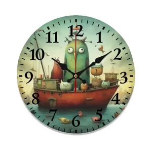 Reloj de pared de PVC de lujo con imagen personalizada, pantalla Digital analógica de una sola cara, patrón abstracto clásico sin marco para sala de estar, cocina, dormitorio, Bar - Product Image 1