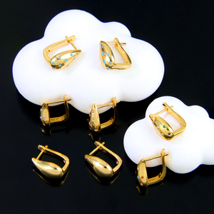 Boucles d'oreilles pendantes goutte d'eau au design tendance, plaquées or 21 carats, élégantes, en zircone italienne, à clipser, pour femme, usage quotidien - Product Image 3