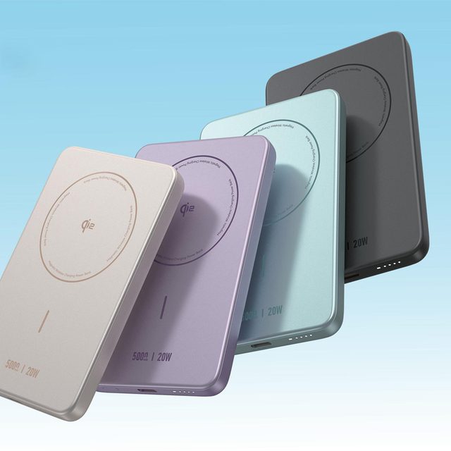 2025 Newest Q2 V. Aluminum Alloy 9MM Super Thin 5000mah Magnetic Wireless Power Bank Mini PD20W Fast Charger