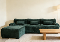 Canapé modulaire en L vert foncé de qualité supérieure, design moderne, compressé et emballé sous vide, taille personnalisée pour hôtel, appartement, atelier