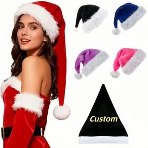 Gorros Navideños Personalizados al por Mayor con Logotipo, Estilo Personalizado, de Poliéster y Algodón, con Serigrafía y Bordado, para Eventos y Celebraciones - Product Image 1