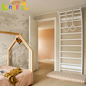 Escalera de Pared Decorativa, Escalera Sueca de Madera, Estructura de Escalada Triangular para Niños - Product Image 3