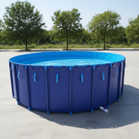 Bassin d'aquaculture extérieur à installation facile, rond, en toile PVC, avec cadre, pour le stockage d'eau en aquaculture