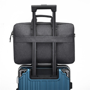 Sac pour ordinateur portable grande capacité, imperméable et résistant à l'usure, sacoche d'affaires réglable à bandoulière, mallette de bureau fine pour courts séjours - Product Image 4