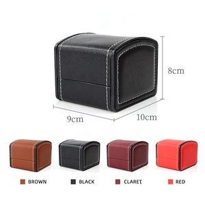 PU da hộp đồng hồ lưu trữ sang trọng PU Logo trường hợp bao bì đen hộp đồng hồ trang sức vòng đeo tay đồng hồ lưu trữ hộp - Product Image 3